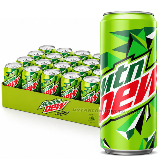 Mountain Dew Sleek Cans 24 x 330ml Citrus Soft Drink