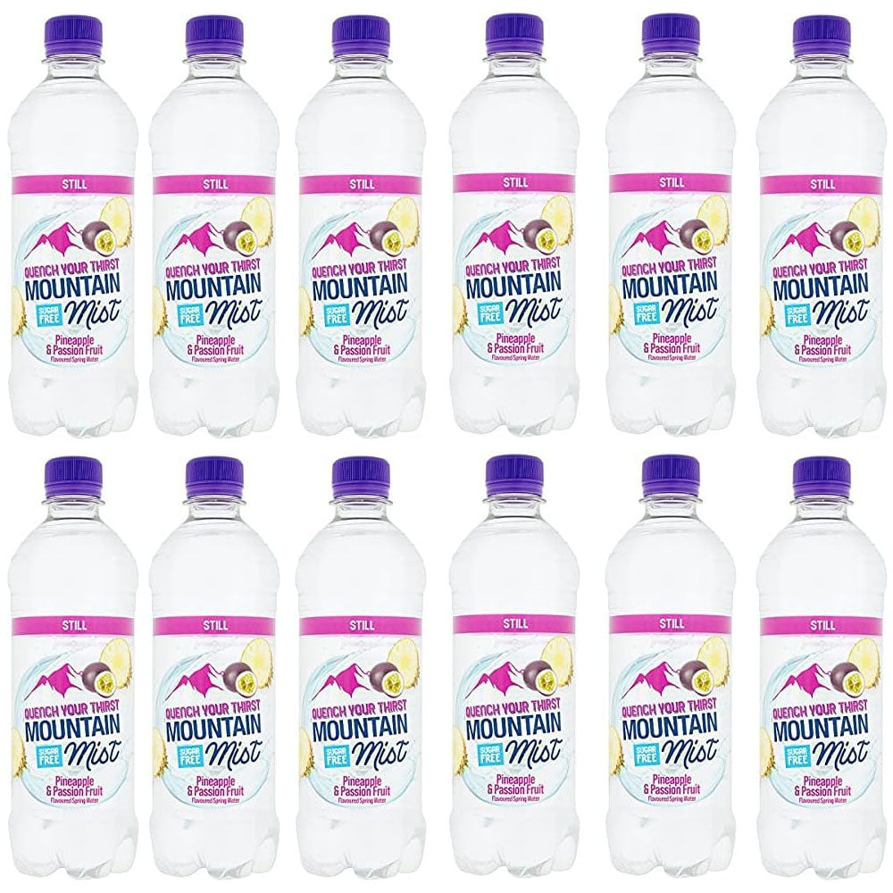 Mountain Mist Flavoured Sparkling Spring Water – 12x500ml (Multiple Flavours)