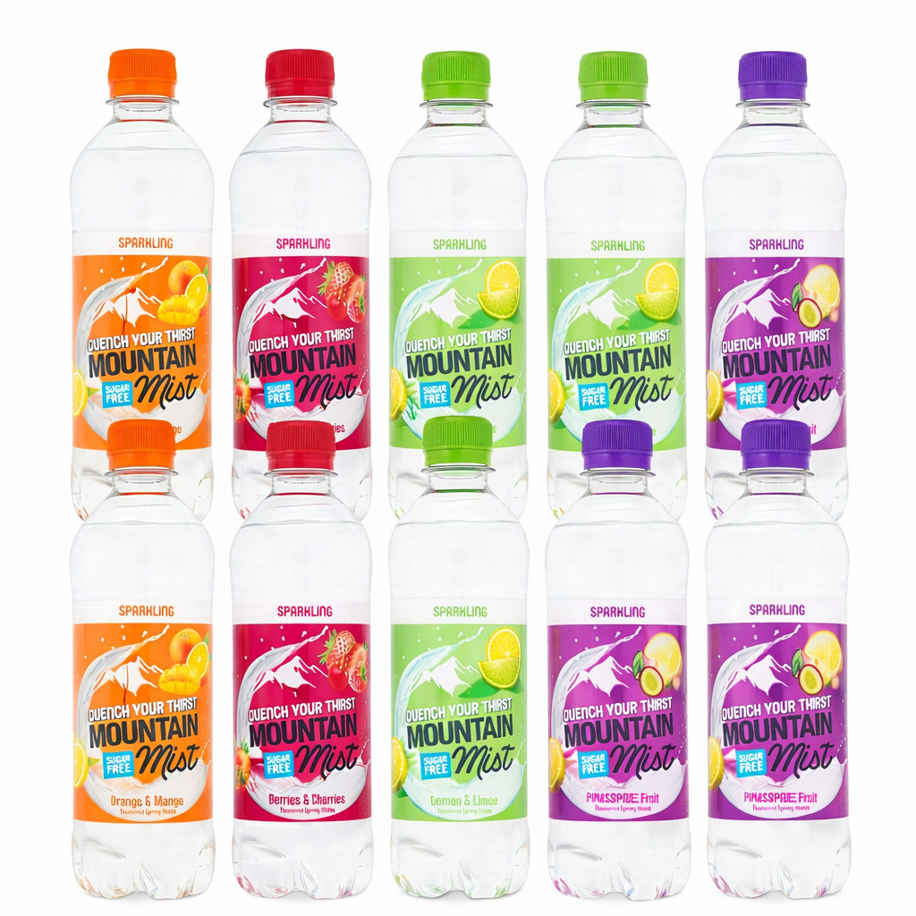 Mountain Mist Sparkling Spring Water 500ml Mixed Flavours (12 Bottles)