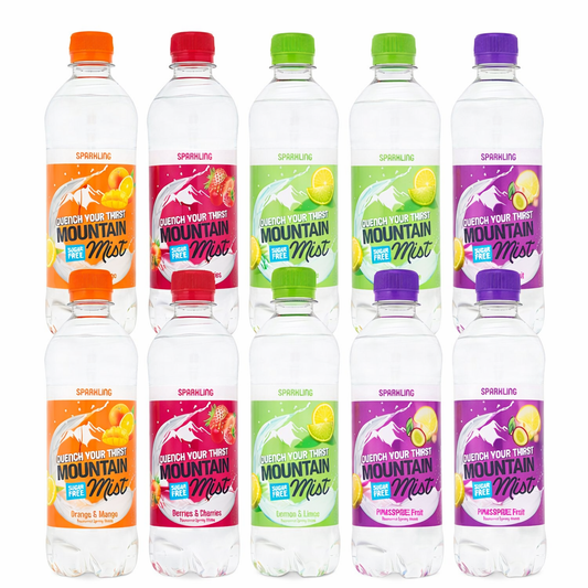 Mountain Mist Sparkling Spring Water 500ml Mixed Flavours (12 Bottles)