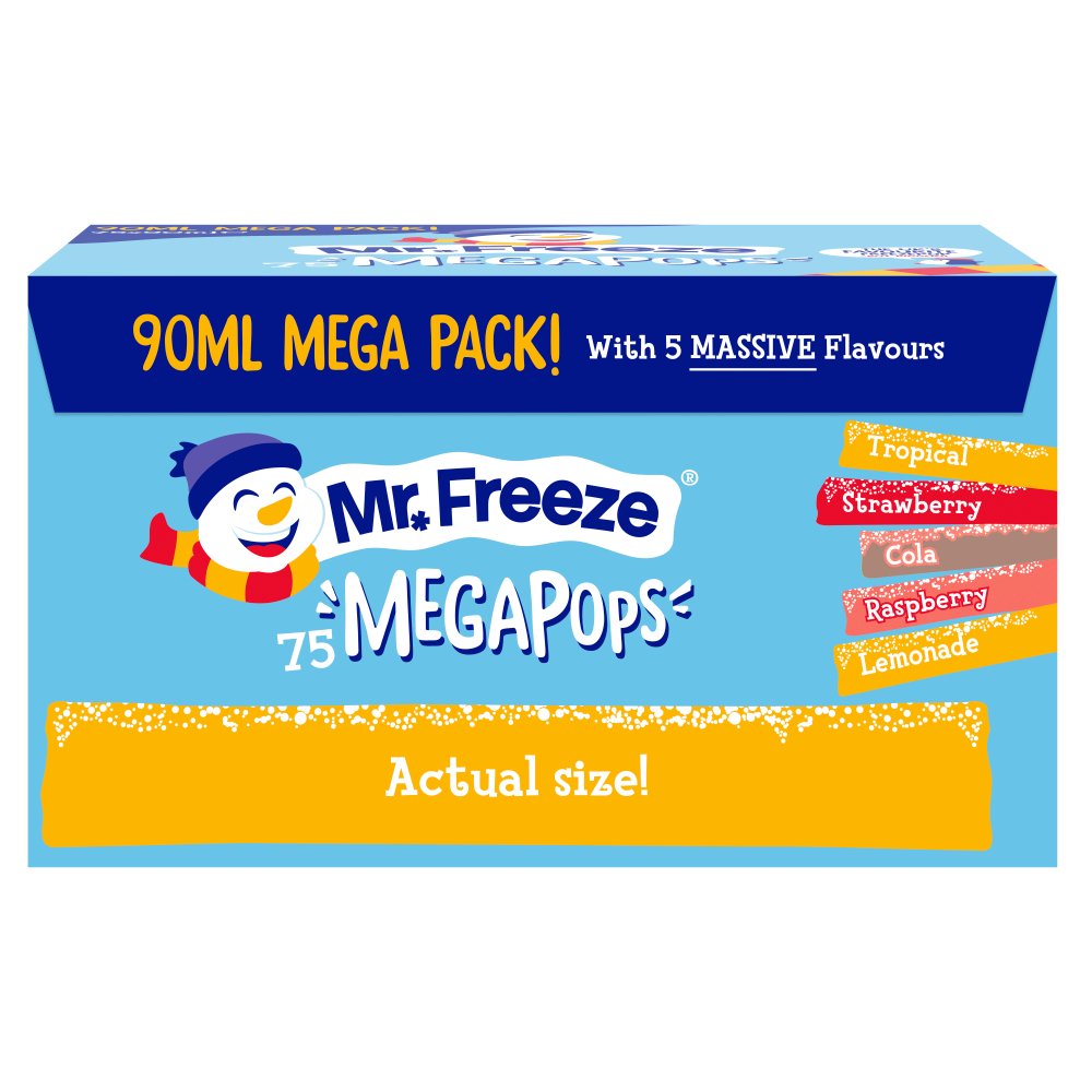 Mr Freeze Mega Freeze Pops Assorted Ice Pops 75 x 90ml