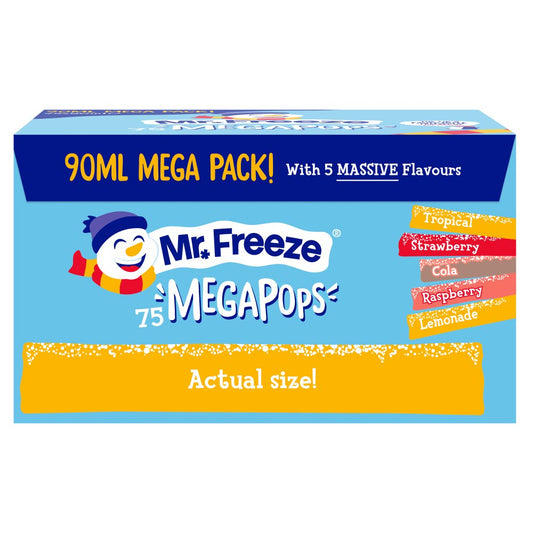 Mr Freeze Freeze Pops Assorted Ice Pops 75 Pack (75 x 90ml)