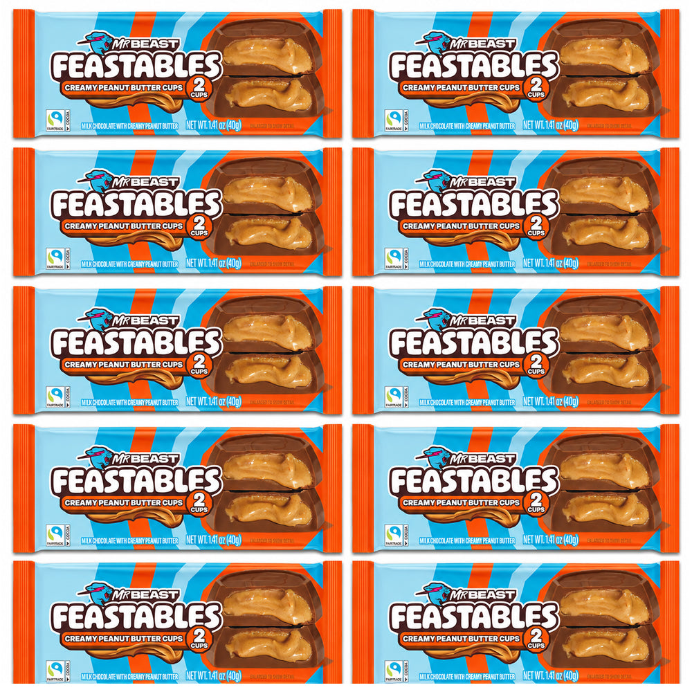 Mr Beast Feastables Creamy Peanut Butter Cups 40g (12 & 24 Bars)