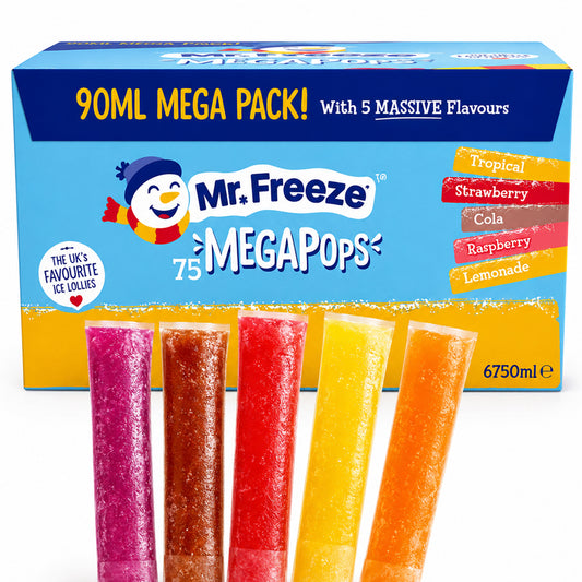 Mr Freeze Mega Freeze Pops Assorted Ice Pops 75 x 90ml