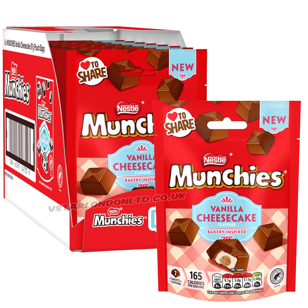 Munchies Vanilla Cheesecake Chocolate Bag 8 x 97g