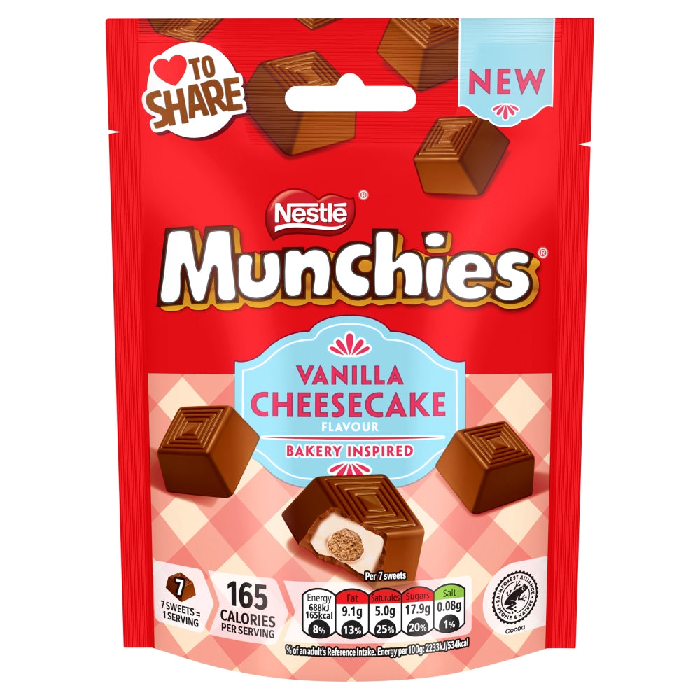 Munchies Vanilla Cheesecake Chocolate Bag 8 x 97g