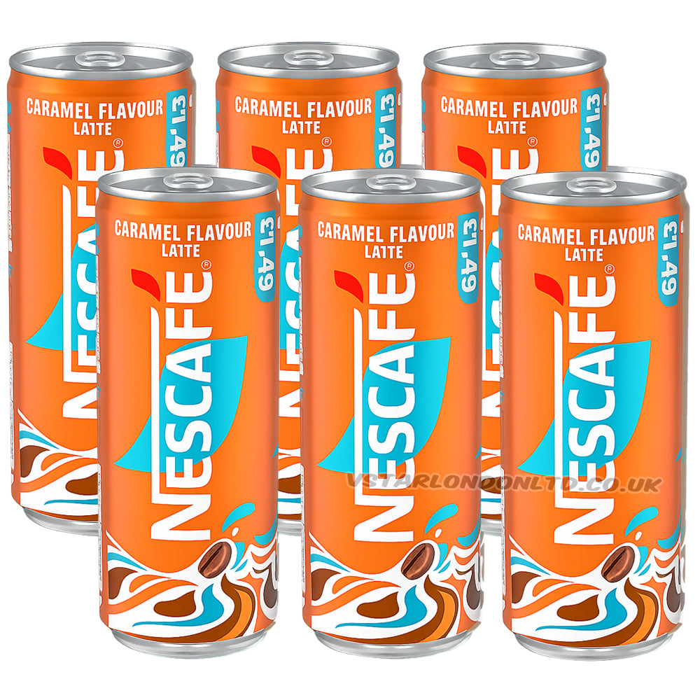 NESCAFÉ Iced Coffee Caramel Latte & Latte Mixed Pack 250ml (6 & 12 Cans)