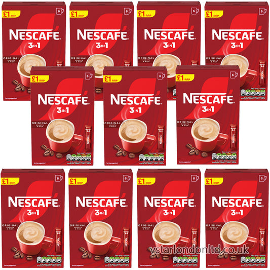 Nescafe 3in1 Original Instant Coffee Sachets 6 x 16g PMP (Box of 11)