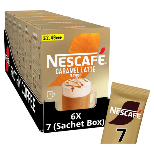Nescafé Caramel Latte Instant Coffee 7 x 17g Sachets (Box of 6) PMP