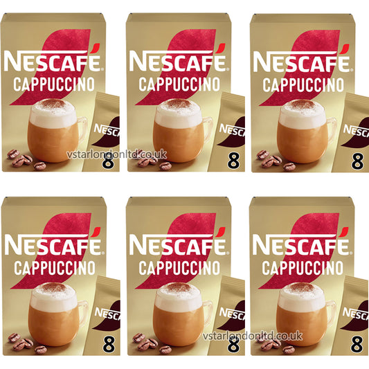 Nescafe Cappuccino Instant Coffee 8 x 15.5g Sachets ( 3 & 6 Packs)