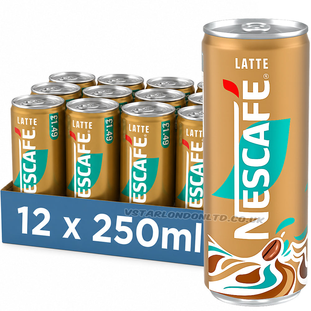 NESCAFÉ Iced Coffee Caramel Latte & Latte Mixed Pack 250ml (6 & 12 Cans)