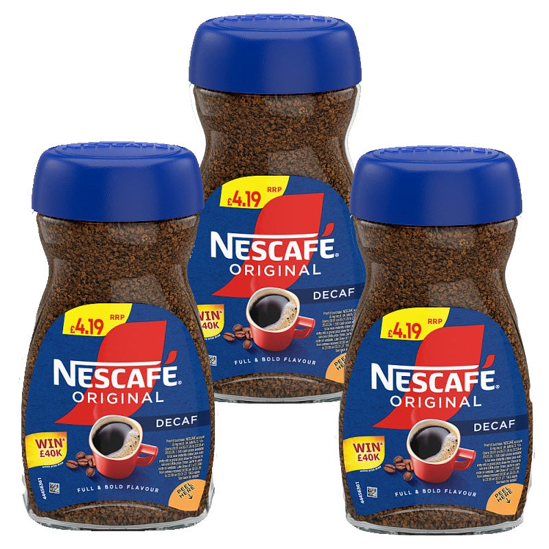 Nescafé Original & Original Decaf Instant Coffee 95g PMP (3 & 6 Bottles)