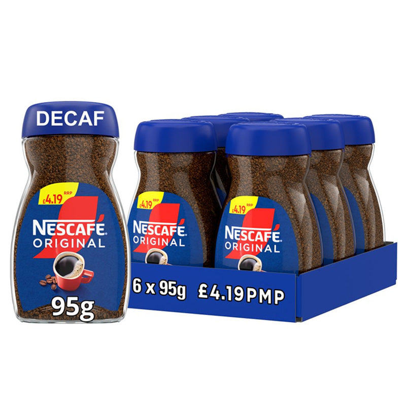 Nescafé Original & Original Decaf Instant Coffee 95g PMP (3 & 6 Bottles)