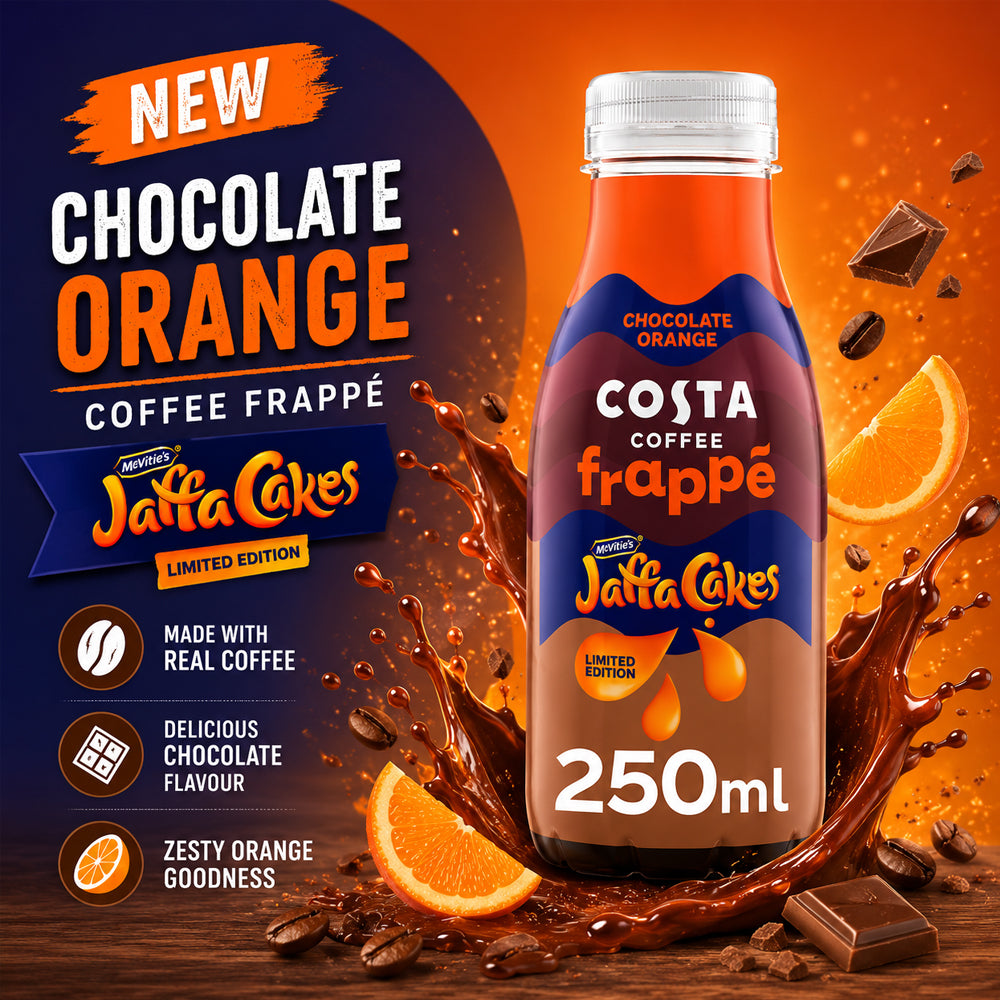 Costa Coffee Frappe Jaffa Cakes Chocolate Orange Iced Coffee 250ml (Case of 12)