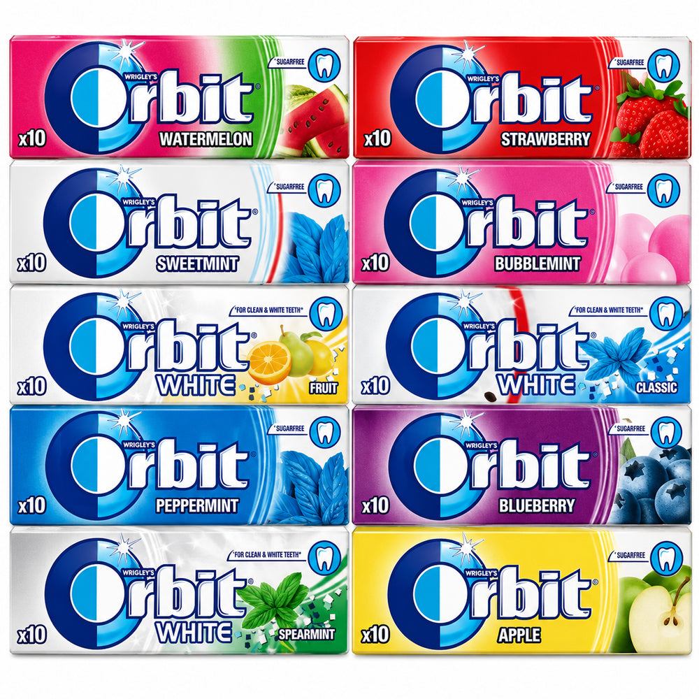 Orbit Sugar Free 14g Chewing Gum Variety Pack Random Mix Treat (15 & 30 Packs)