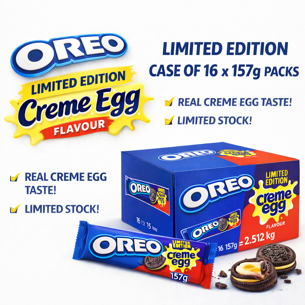 Oreo Creme Egg Flavour Biscuits 157g – Limited Edition (8 & 16 Pack)