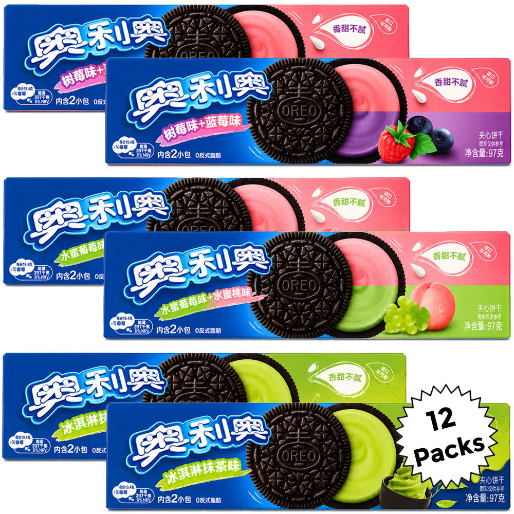 Oreo Sandwich Biscuits Mixed Flavours 97g (6 & 12 Packs)