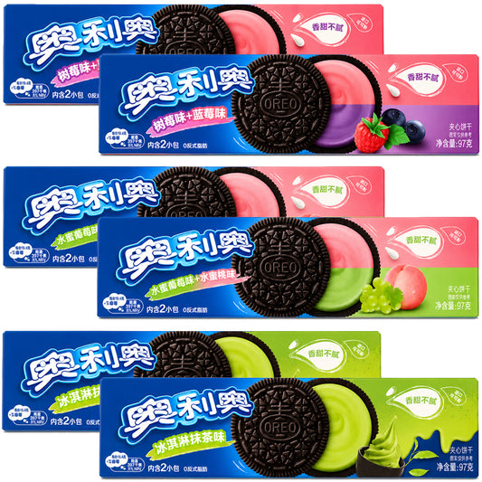 Oreo Sandwich Biscuits Mixed Flavours 97g (6 & 12 Packs)