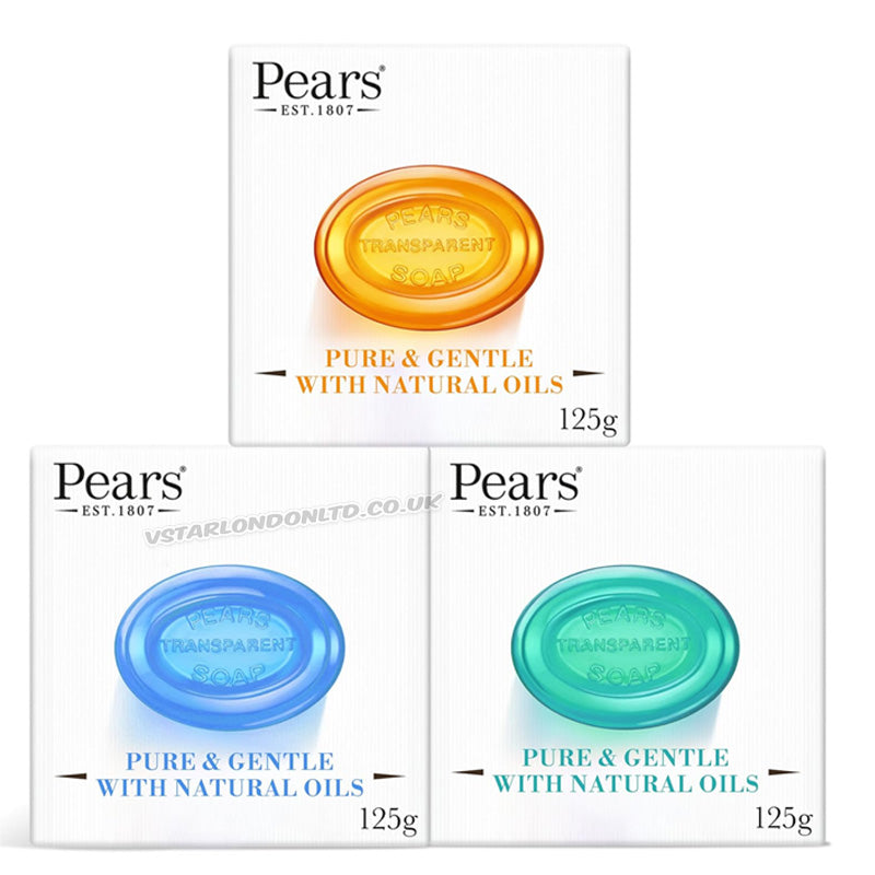 Pears Pure Gentle Transparent Soap 125g Mint Lemon Flower Extracts Mixed Soaps
