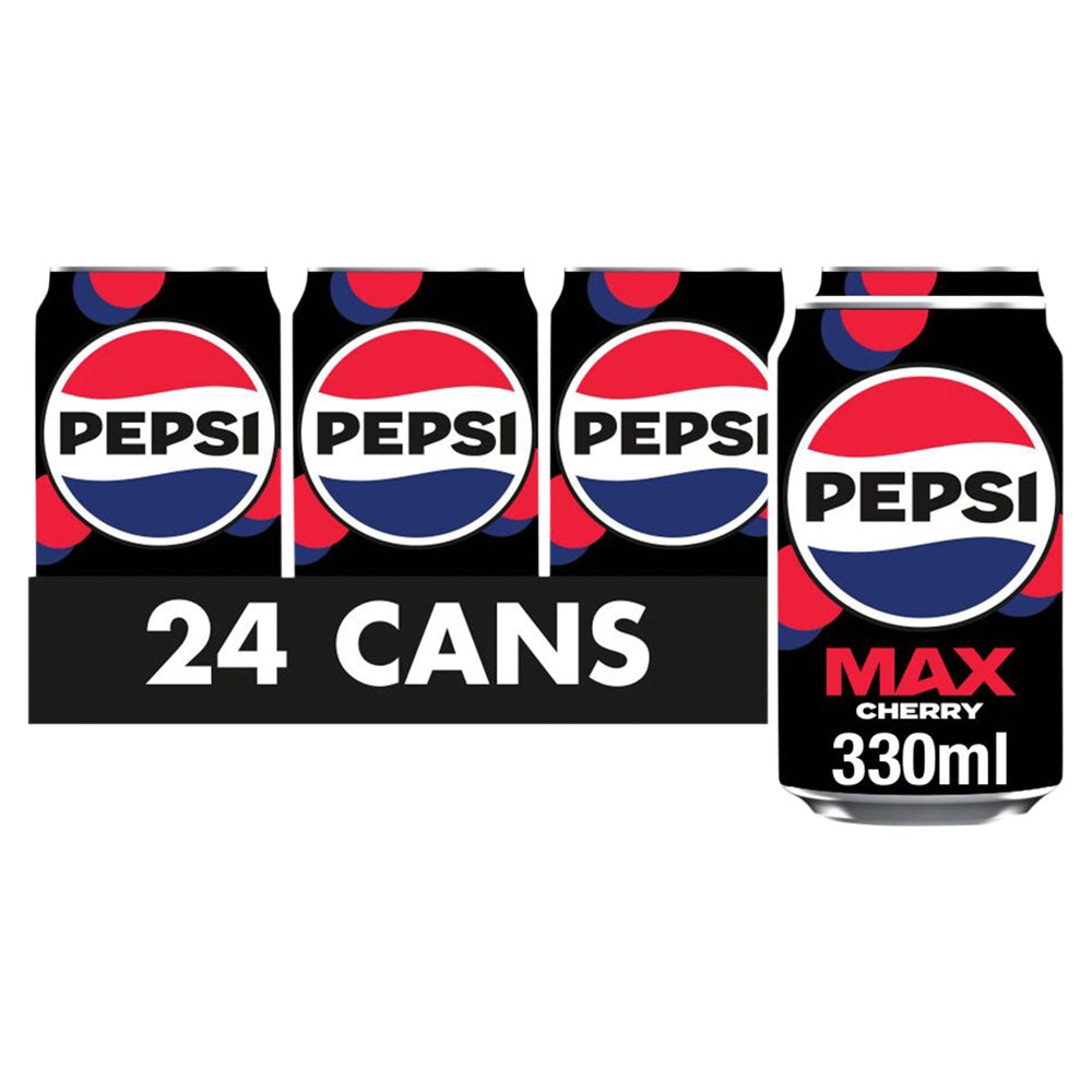 Pepsi Pepsi Max Cherry No Sugar Cherry Cola 330ml Cans (Case of 24)