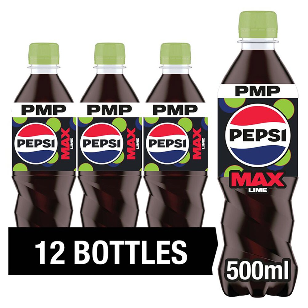 Pepsi Max Lime Cola Bottle PMP 500ml (Case of 12)