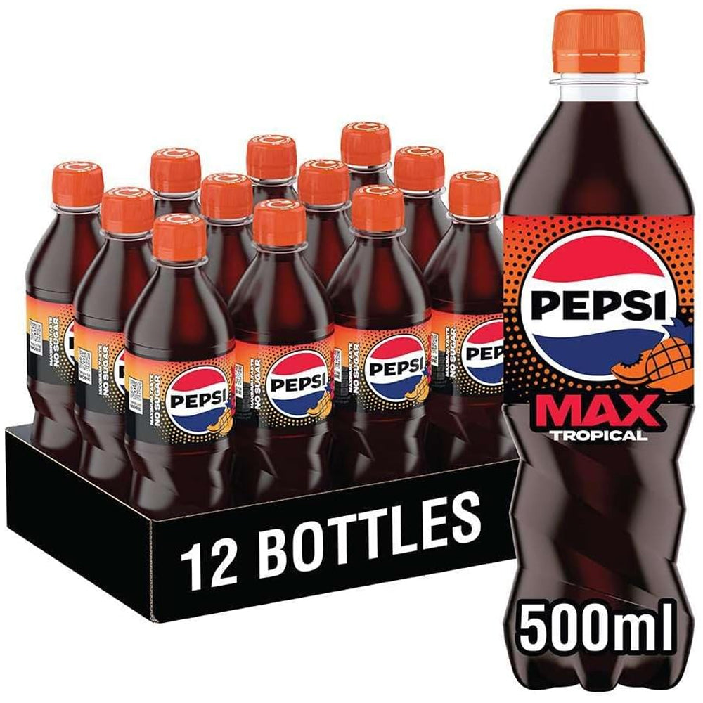 Pepsi Max Tropical Bottle PMP 500ml (Case of 12)