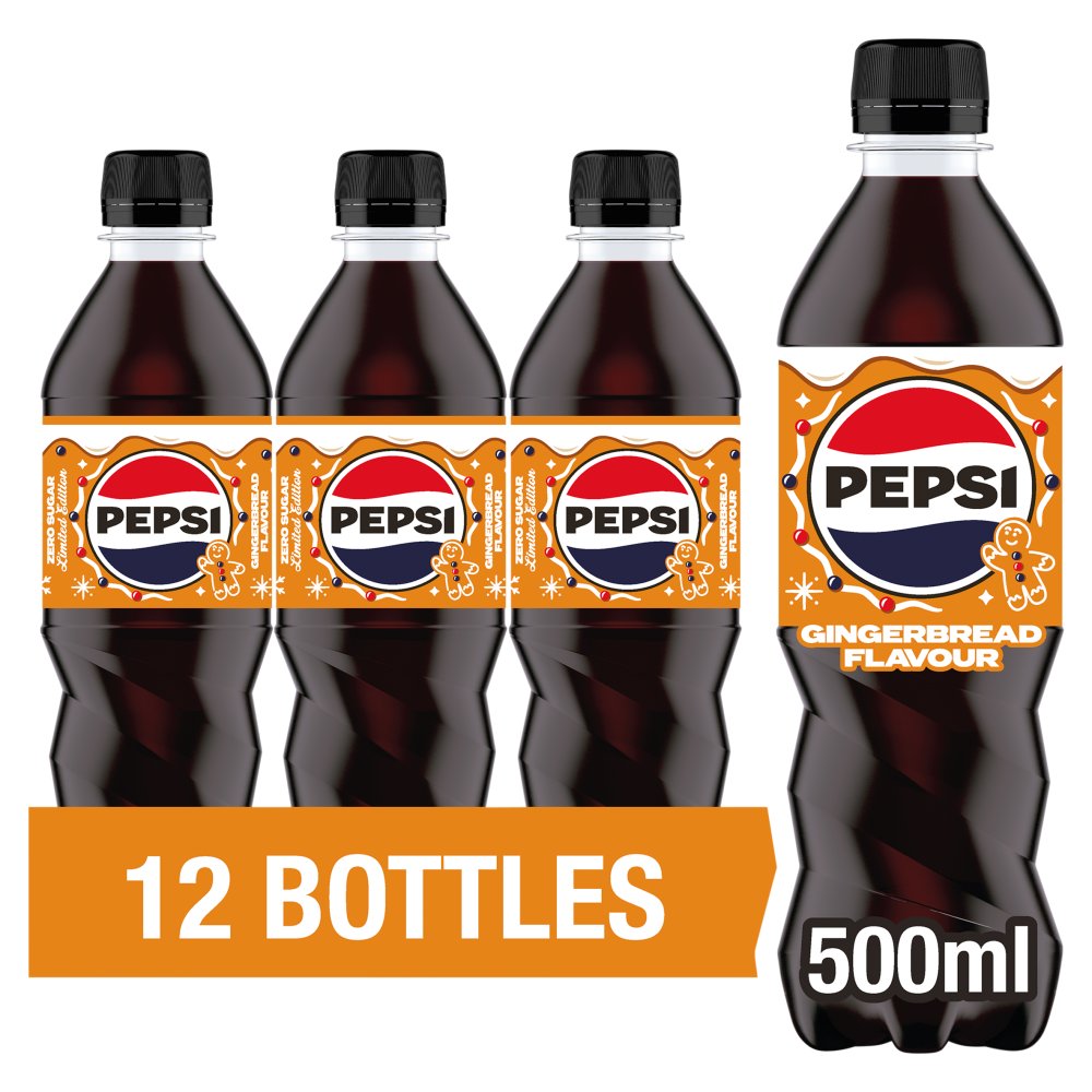 Pepsi Zero Sugar Gingerbread Flavour 500ml (6 & 12 Bottles)