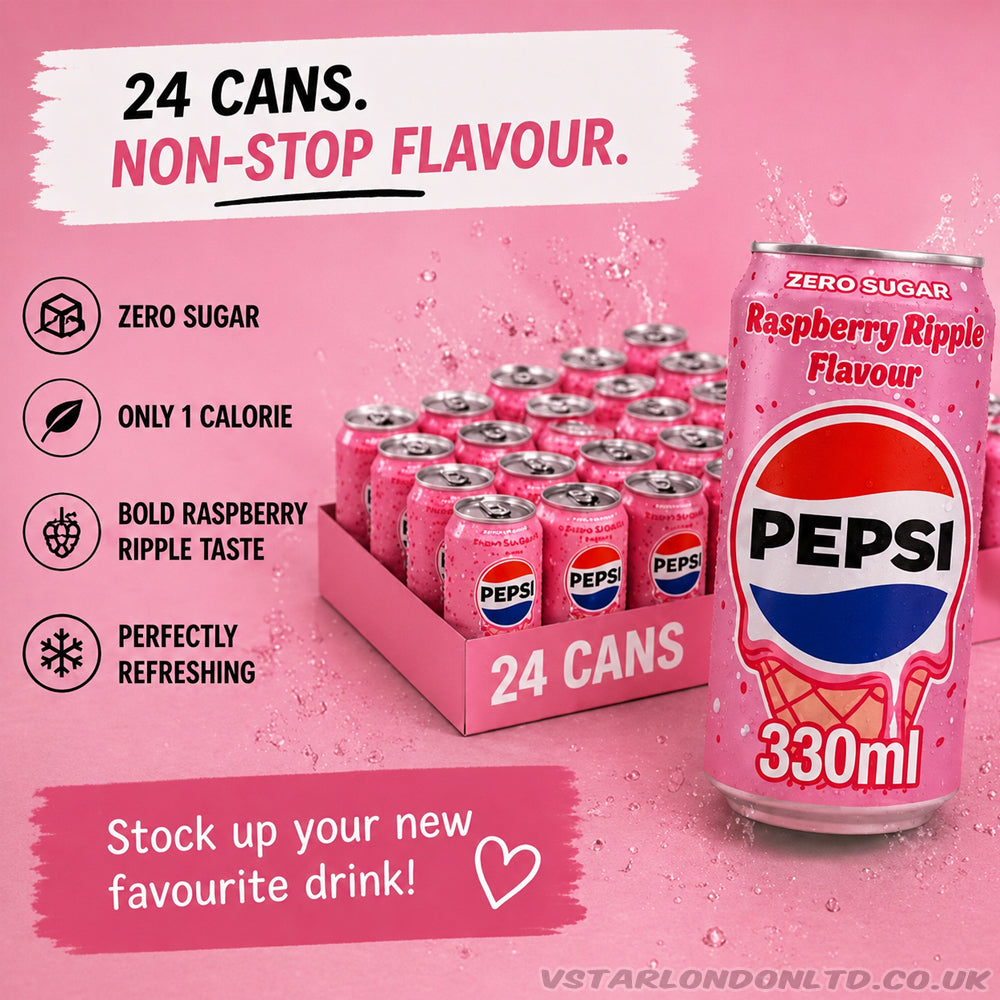 Pepsi Raspberry Ripple 330ml Cans (12 & 24 Cans)
