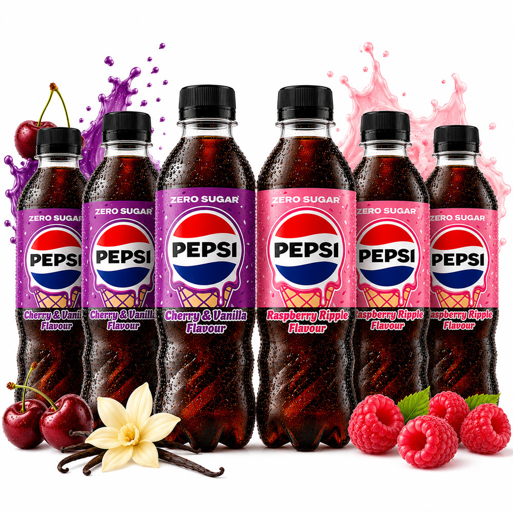 Pepsi Zero Sugar Cherry Vanilla & Raspberry Ripple Mixed (6 & 12 Bottles)