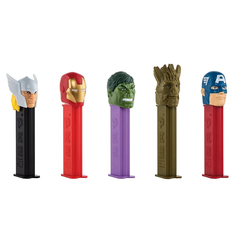 PEZ Marvel Avengers 1+2 Dispensers 12 Count Marvel Superhero Candy Dispensers