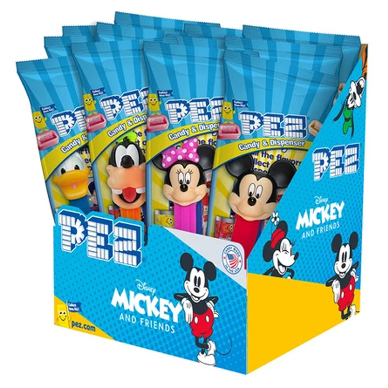 PEZ Mickey Mouse and Friends 1+2 Dispensers 12 Count Disney Character Candy Dispensers