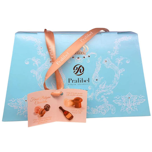 Pralibel Finest Belgian Assorted Chocolates Gift Bag 440g – Turquoise