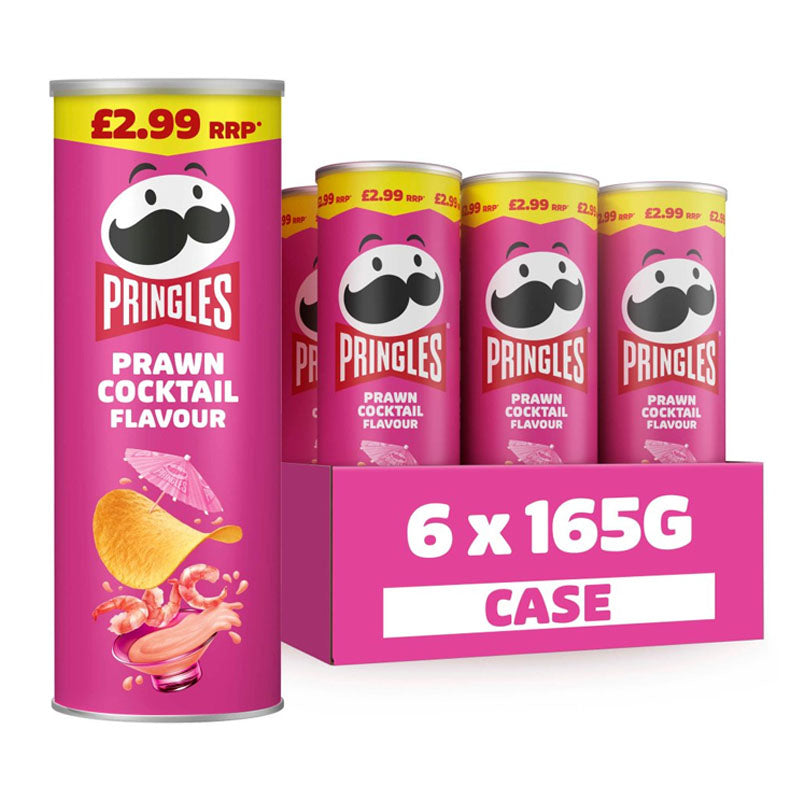 Pringles Sharing Crisps 165g PMP 6 Tins – Original, Texas BBQ, Sour Cream & Onion, Salt & Vinegar & More