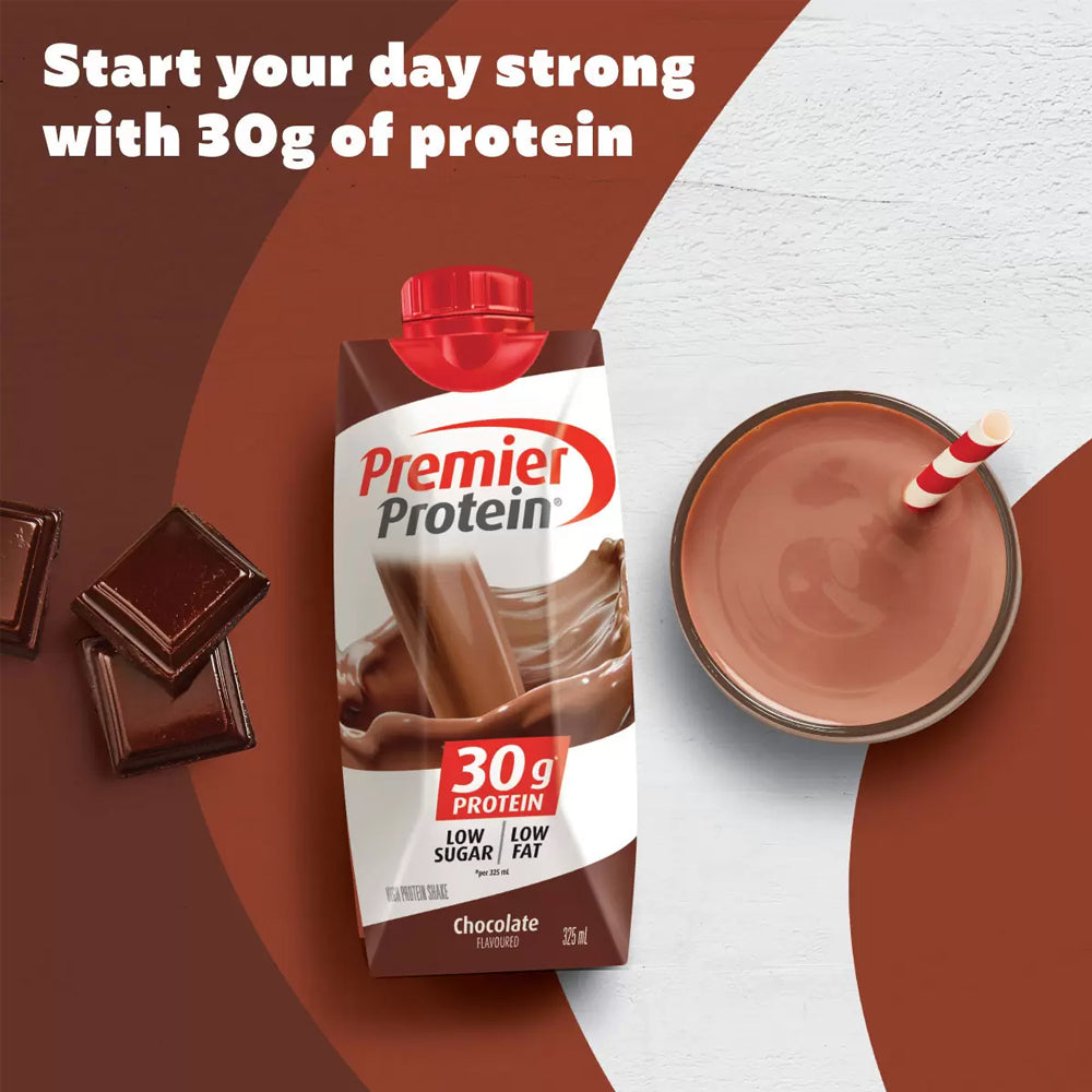Premier Protein Chocolate Shakes 12 x 325ml – 30g High Protein, Low Sugar