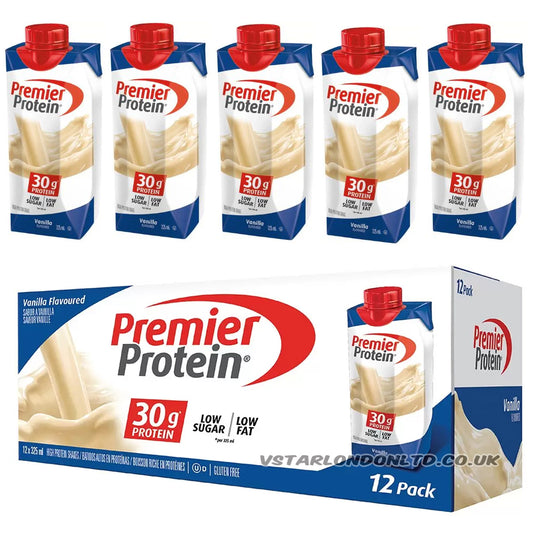 Premier Protein Vanilla Shakes 12 x 325ml – 30g High Protein, Low Sugar