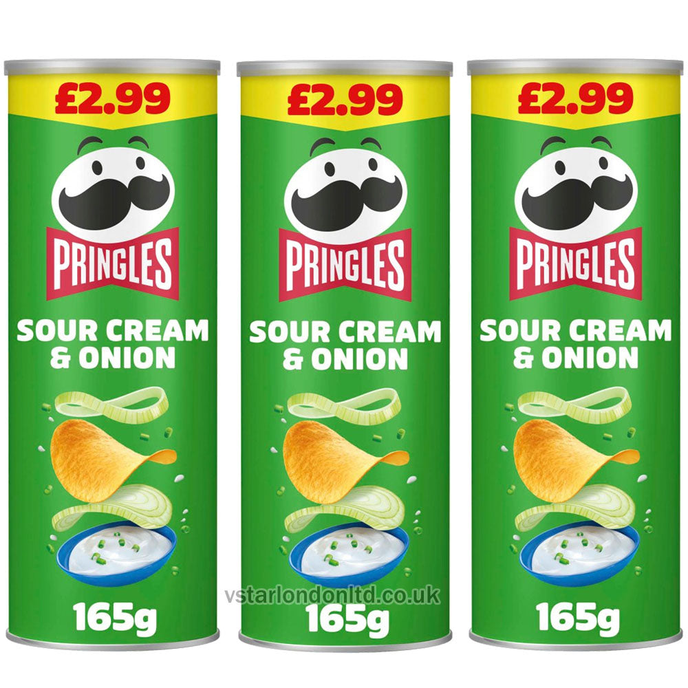 Pringles Sour Cream & Onion Sharing Crisps 165g PMP