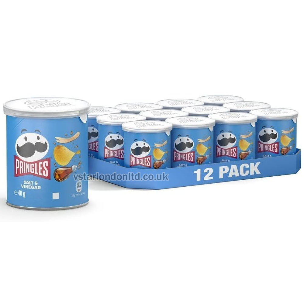 Pringles Variety Pack – 12 x 40g | Salt & Vinegar, Original, BBQ, Sour Cream & Onion