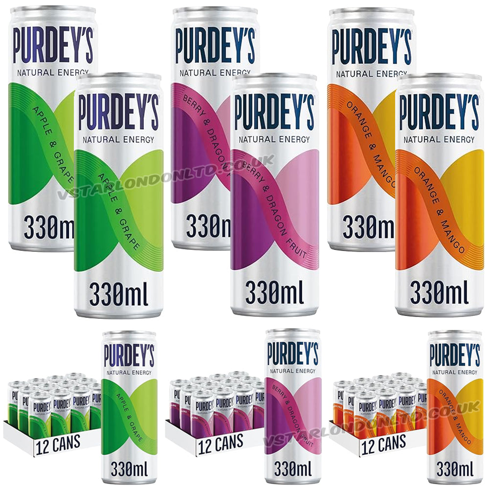 Purdey’s Natural Energy Mixed Pack (6 & 12 Cans)