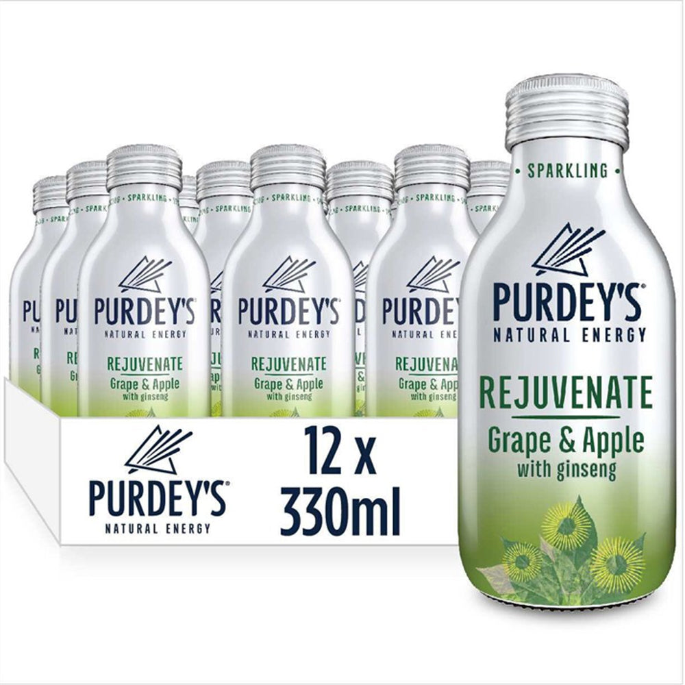 Purdey's Rejuvenate Grape & Apple with Ginseng 12 x 330ml