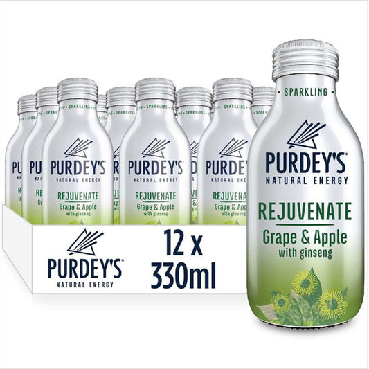 Purdey's Rejuvenate Grape & Apple with Ginseng 12 x 330ml