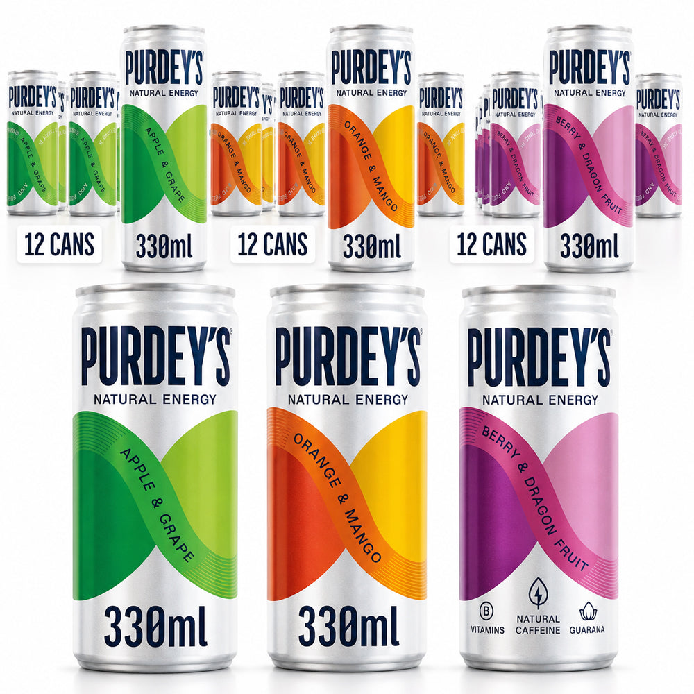 Purdey's Natural Energy Mixed Variety Pack 330ml Cans | 6 & 12 Cans