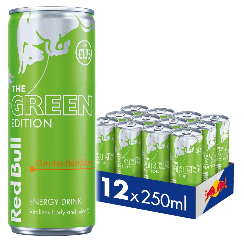 Red Bull Green Edition Curuba & Elderflower Energy Drink 250ml (12 Pack) PMP £1.75