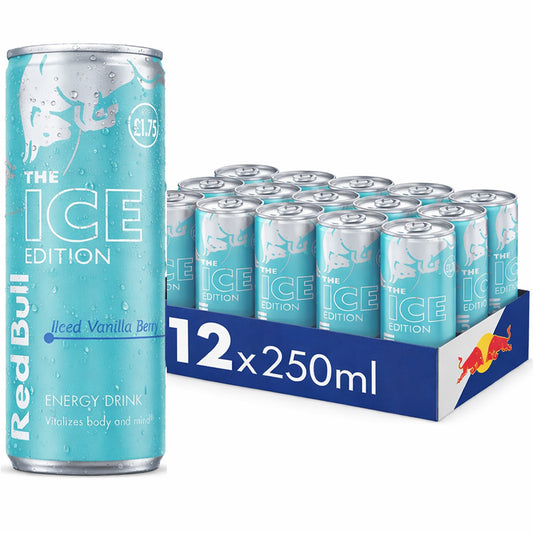 Red Bull Ice Edition Iced Vanilla Berry Energy Drink 250ml (Case of 12) PMP £1.75