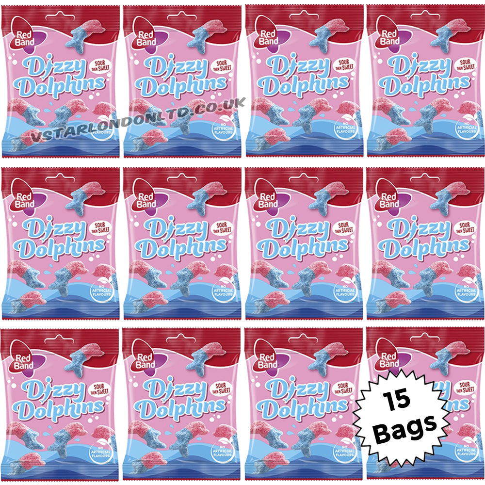 Red Band Dizzy Dolphins Bubblegum Sweets 100g (15 & 25 Bags)