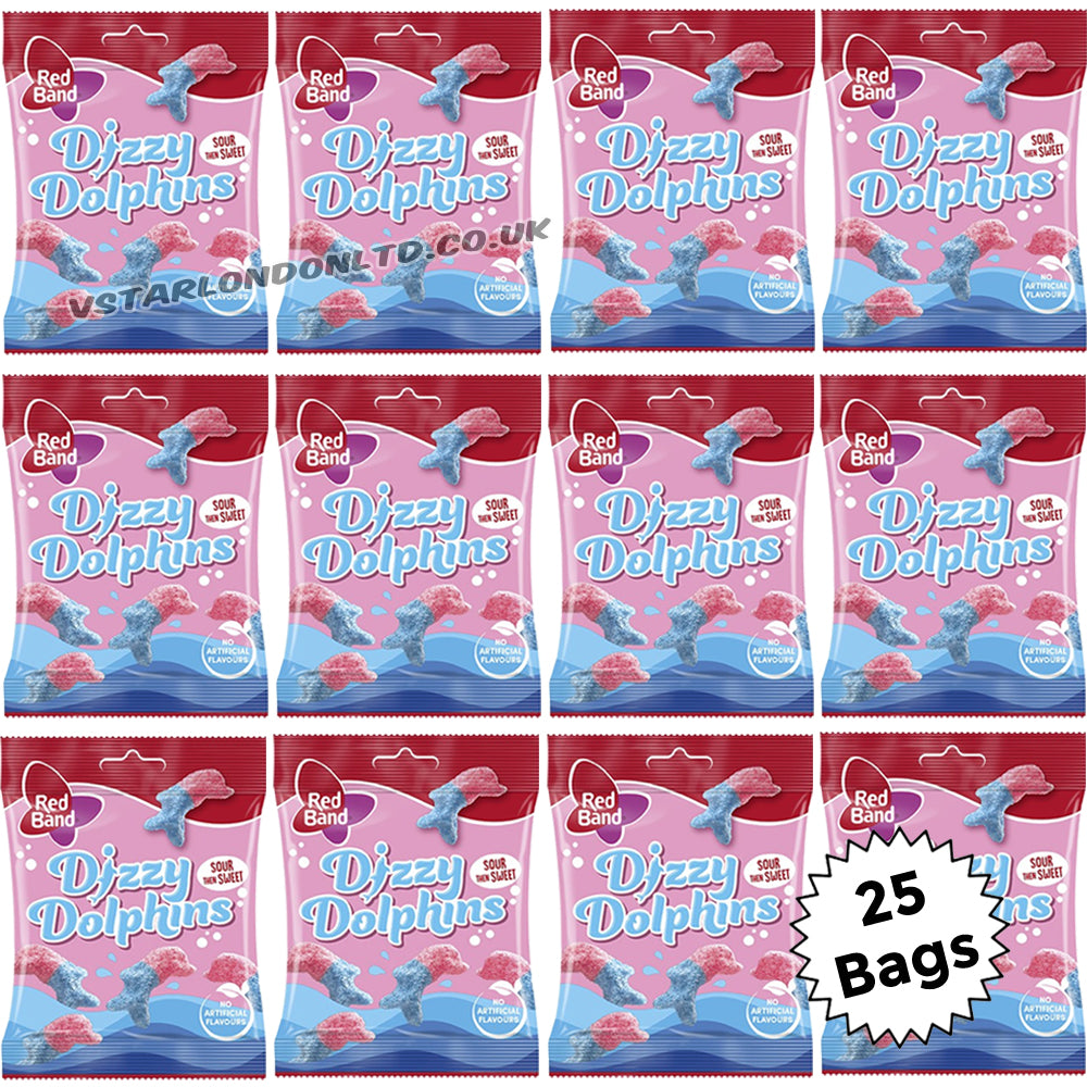 Red Band Dizzy Dolphins Bubblegum Sweets 100g (15 & 25 Bags)