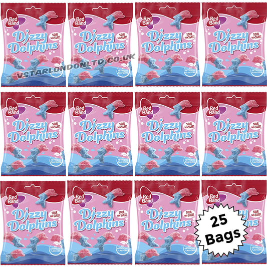 Red Band Dizzy Dolphins Bubblegum Sweets 100g (15 & 25 Bags)