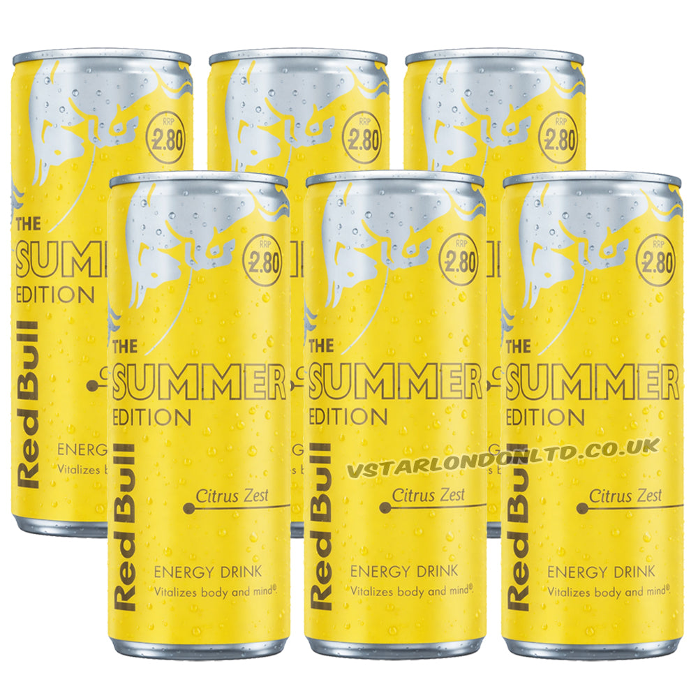 Red Bull Summer Edition Citrus Zest Energy Drink 473ml PMP (6 & 12 Cans)