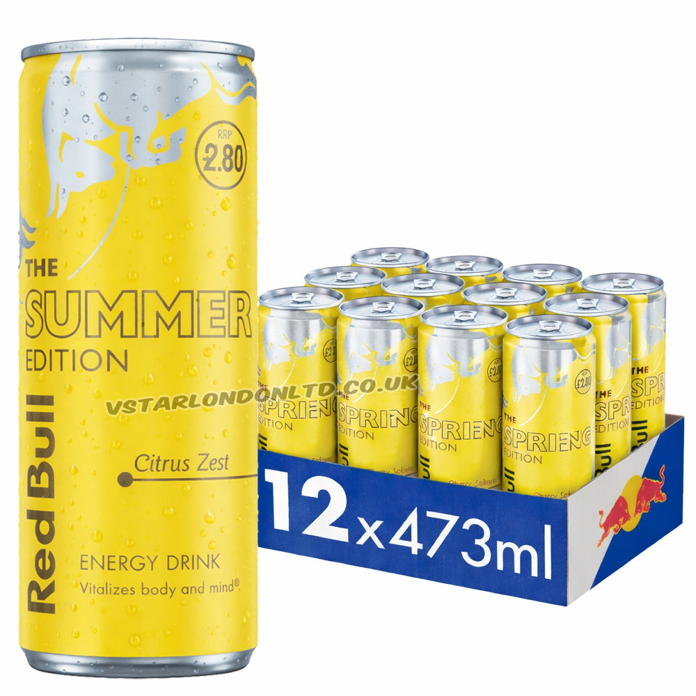 Red Bull Summer Edition Citrus Zest Energy Drink 473ml PMP (6 & 12 Cans)