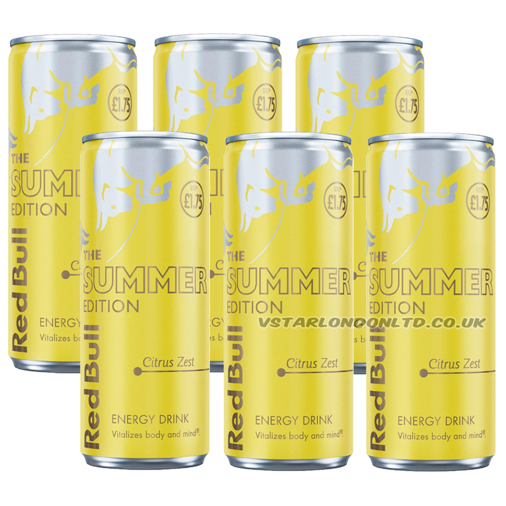 Red Bull Summer Edition Citrus Zest Energy Drink 250ml PMP (6 or 12 Cans)