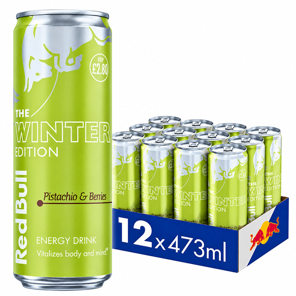 Red Bull Winter Edition Pistachio & Berries Energy Drink 473ml PM (6 & 12 Cans)